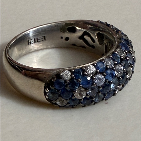 Effy 2.42 Carats 925 Sterling Silver Blue SPLASH Ring AUTHENTIC - Picture 9 of 10